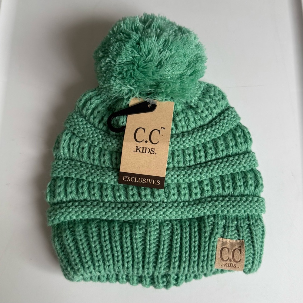 New Kids C.C. Sage Teal Pom Beanie